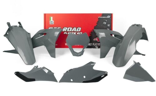 PLASTIC KIT/6 2021-23 EC-ECF QUANTUM GREY, RTECH R-KITGAS-GR0-521, GASGAS, WITH HEADLIGHT COWL