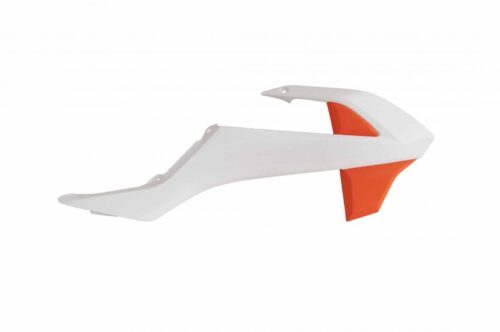 RADIATOR SCOOPS WHITE/ORANGE 16-23 KTM65, RTECH R-CVKTMBNAR1665, OEM 2019-2021