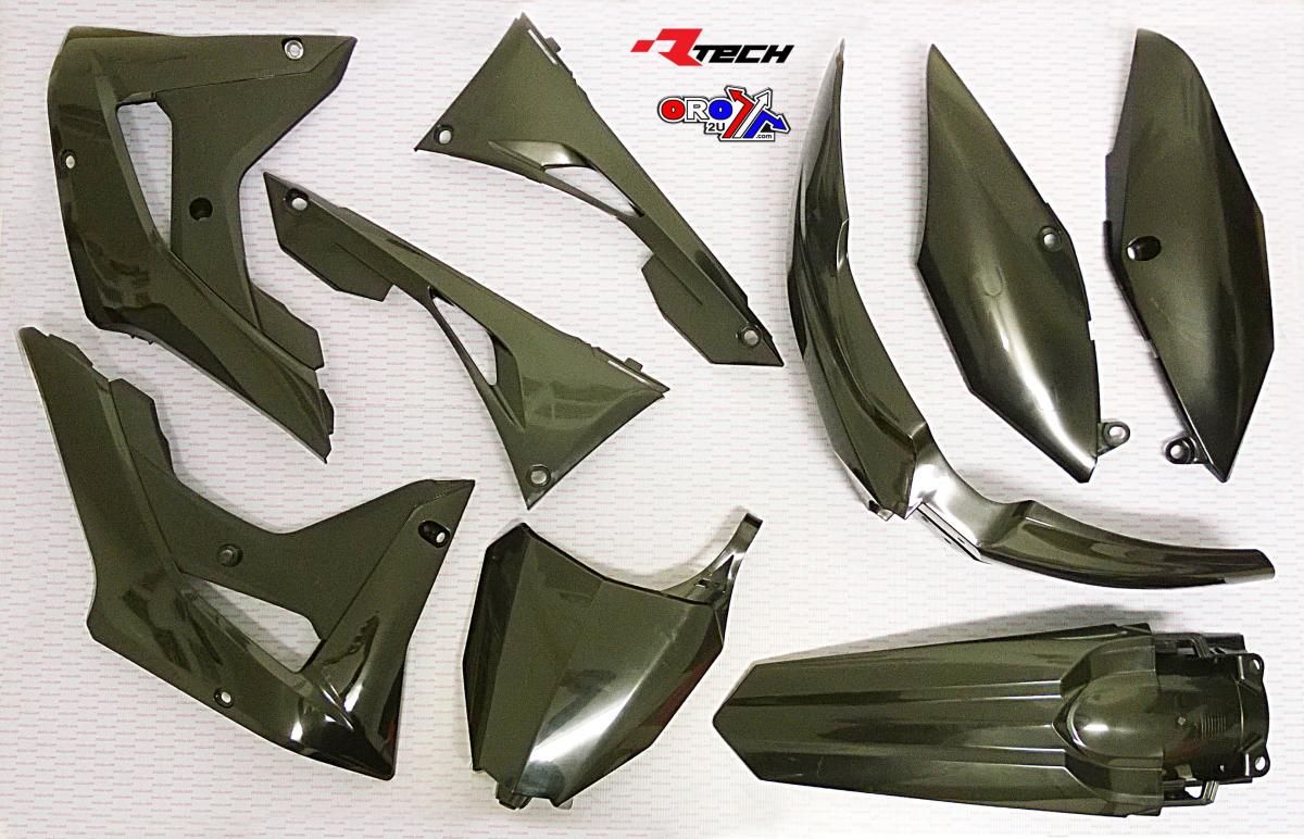 PLASTIC KIT/6 BLACK 17-18 CRF450RX, RTECH R-KITCRF-NR0-600, BLACK