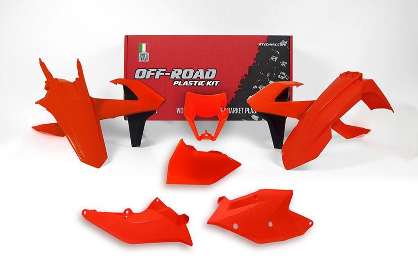 PLASTIC KIT/6 17-19 EXC/EXC-F, NEON ORANGE ENDURO KIT, RTECH R-KITKTM-AN0-517 - Image 2