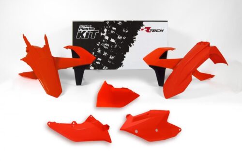 PLASTIC KIT/5 17-19 EXC/EXC-F, NEON ORANGE, RTECH R-KITKTM-AN0-417