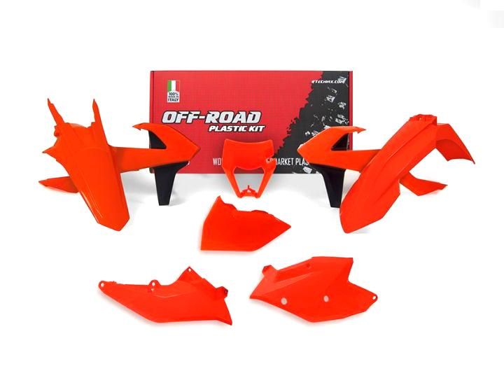 PLASTIC KIT/6 17-19 EXC/EXC-F, NEON ORANGE ENDURO KIT, RTECH R-KITKTM-AN0-517