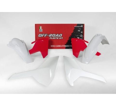 PLASTIC KIT 17-18 HUSKY TE/FE/TX, 4 PIECE, COLOUR RED/WHITE, RTECH R-KITHSQ-RQ0-417