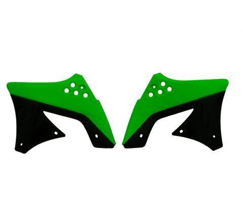 RADIATOR SCOOPS 09-12 KX250F, RTECH R-CVKXFVENR29, GREEN/BLACK