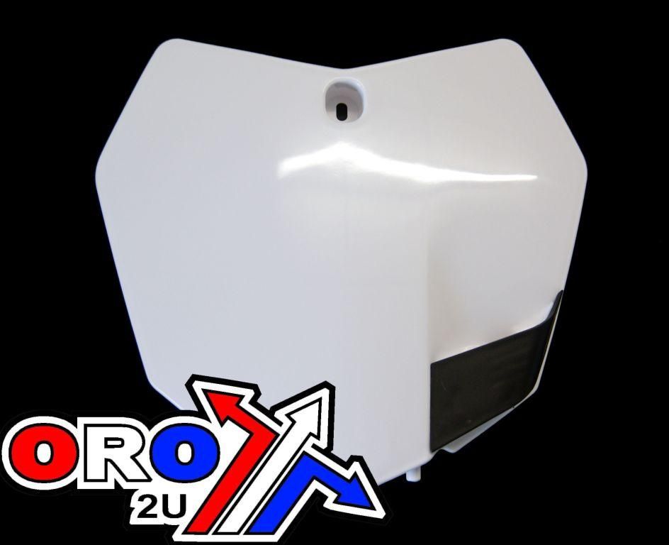 FRONT PLATE 2013-15 KTM SX/SXF, WHITE RTECH R-TBKTMBN0013