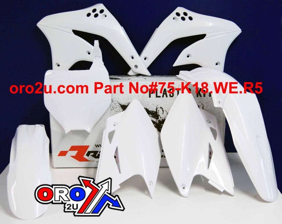 PLASTIC KIT/5 06-08 KXF450 WHT, RTECH R-KITKXF-BN0-506