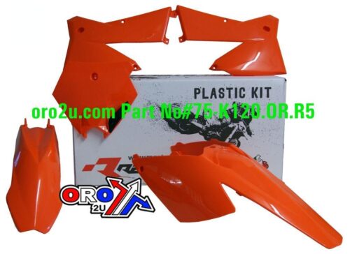 PLASTIC KIT/4 KTM 05-06 ORANGE, RTECH R-KITKTM-AR0-504