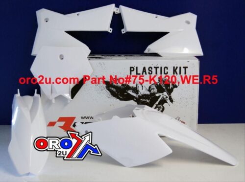 PLASTIC KIT/4 KTM 05-06 WHITE, RTECH R-KITKTM-BN0-504, SX 05-06, EXC 05-07
