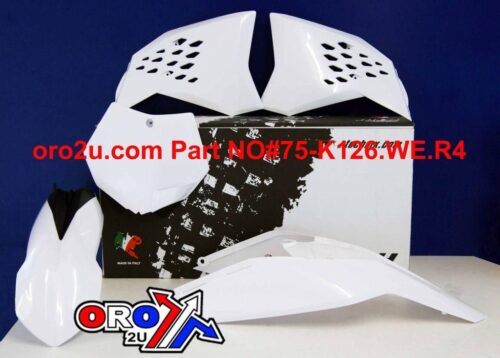 PLASTIC KIT/4 KTM 125-530, WHITE RTECH R-KITKTM-BN0-505