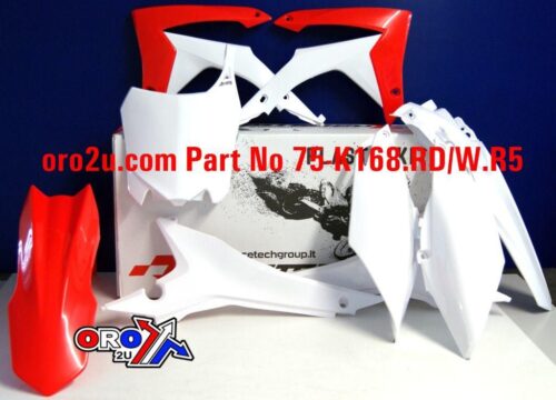 PLASTIC KIT/6 13-16 CRF250 450, RED/WHITE RTECH CRF450, R-KITCRF-OEM-517