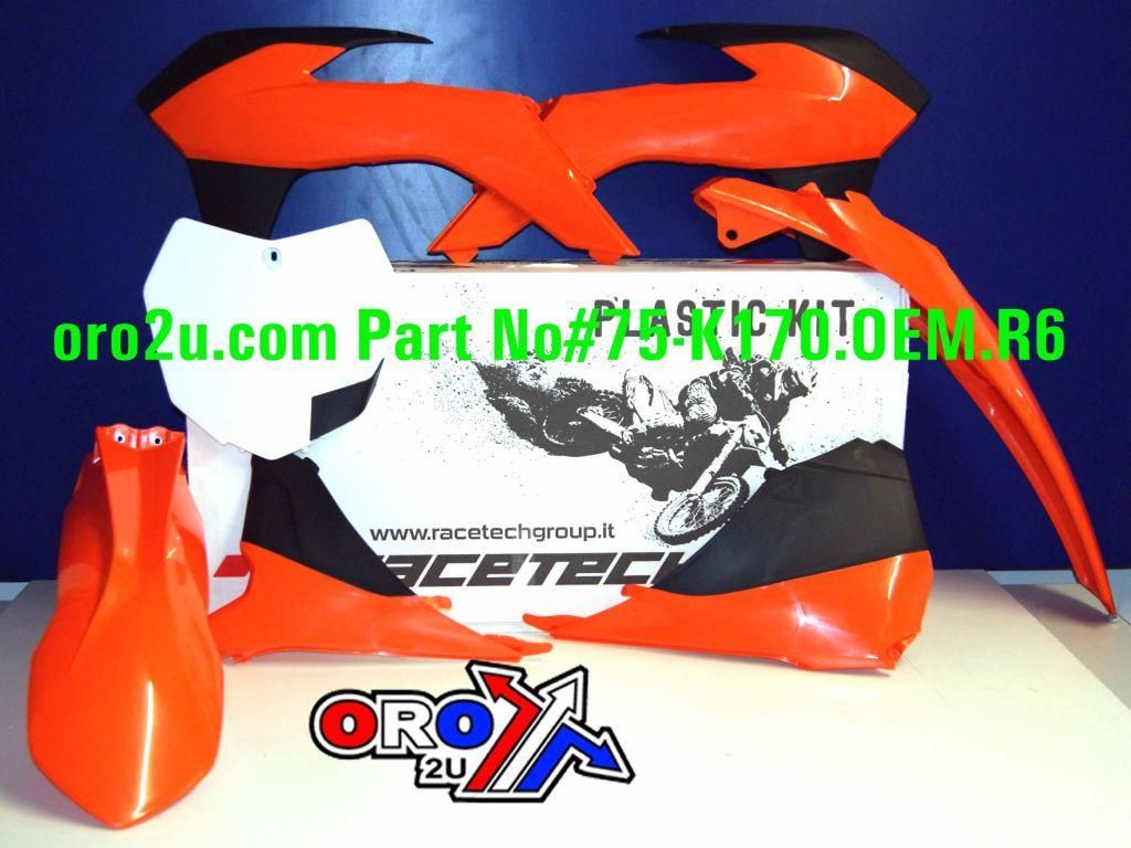 PLASTIC KIT/6 13-16 KTM SX/SXF, OEM 13/14 ORANGE RTECH, R-KITKTM-OEM-512 - Image 2
