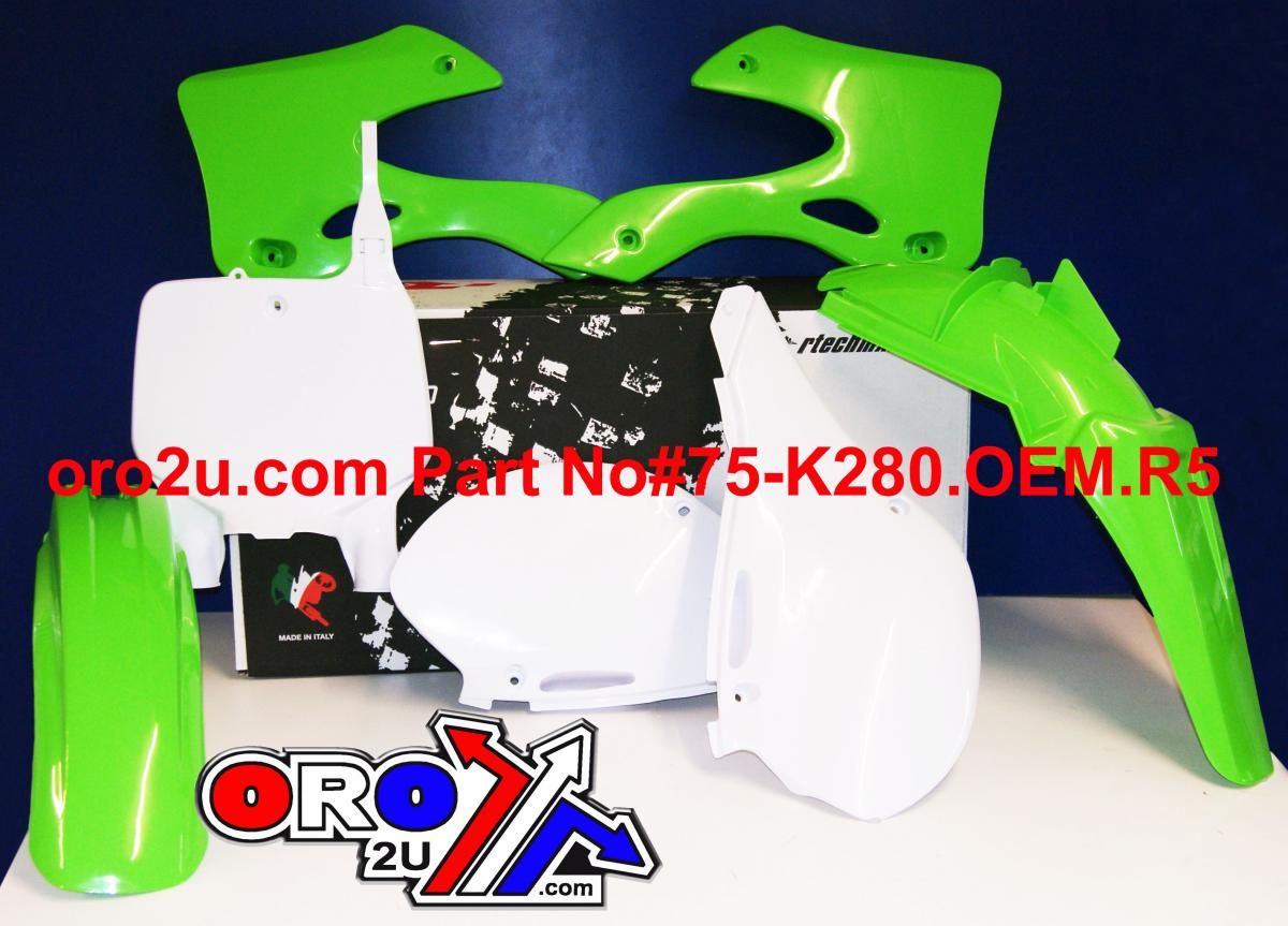 PLASTIC KIT/5 99-02 KX125/250, OEM RTECH R-KITKX0-OEM-501 - Image 2