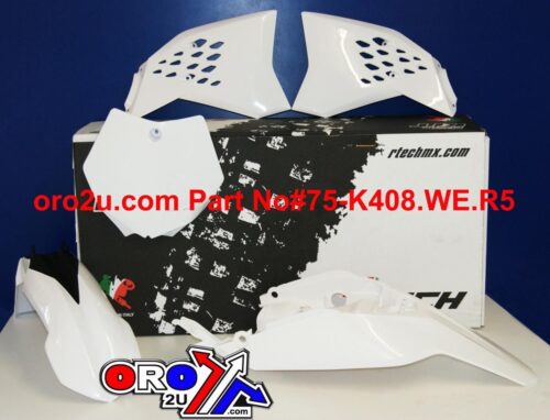PLASTIC KIT/4 KTM65 09-11 WHT, RTECH R-KITKTM-BN0-508, WILL NOT FIT 2012