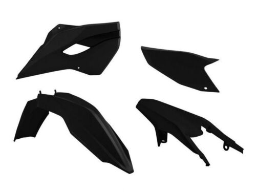 PLASTIC KIT/4 13-14 HUSABERG, RTECH R-KITHBG-NR0-400, BLACK