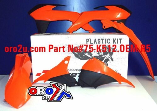 PLASTIC KIT KTM EXC 14-16, RTECH OEM R-KITKTM-OEM-415, VENTED FRONT FENDER, OEM 2014