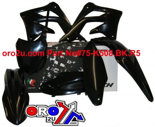 PLASTIC KIT/5 16-18 KX450F, BLACK RTECH R-KITKXF-NR0-517