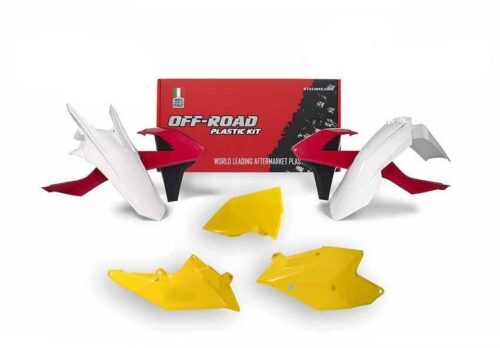 PLASTIC KIT/5 17-19 EXC/EXC-F VINTAGE KIT, RED, YELLOW AND WHITE, RTECH R-KITKTM-RQ1-417