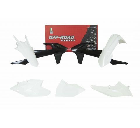 PLASTIC KIT/5 17-19 EXC/EXC-F, WHITE/BLACK, RTECH R-KITKTM-OEM-488