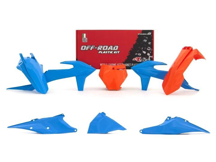 PLASTIC KIT/6 2019-22 KTM SX/SXF, ORANGE/VINTAGE LIGHT BLUE, RTECH R-KITKTM-CL0-599 - Image 2