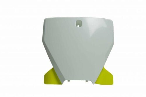 FRONT PLATE 19-22 HUSKY TC/FC, WHITE/YELLOW, RTECH R-TBHSQBNGQ19