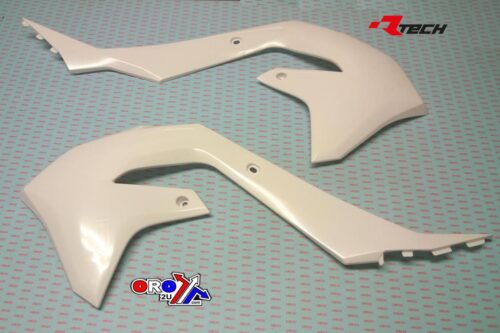 RADIATOR SCOOPS 2019-23 KX450F WHITE, RTECH R-CVKXFBN0019