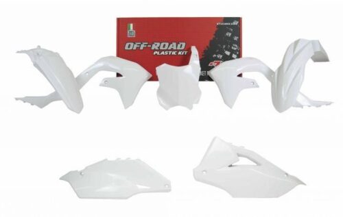 PLASTIC KIT/5 2019-23 KX450F WHITE, RTECH R-KITKXF-BN0-599