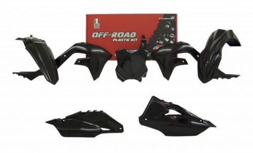 PLASTIC KIT/5 2019-23 KX450F BLACK, RTECH R-KITKXF-NR0-599