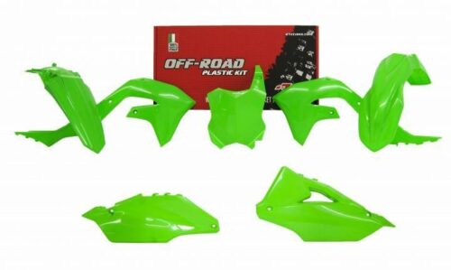 PLASTIC KIT/5 2019-23 KX450F NEON GREEN, RTECH R-KITKXF-VF0-599