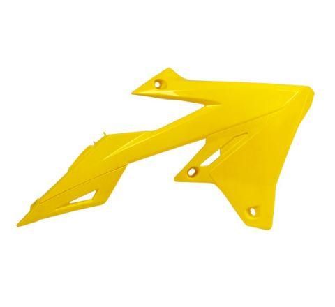 RADIATOR SCOOPS 18-25 RM-Z450, 2019-25 RM-Z250, RTECH YELLOW R-CVRMZGI0018