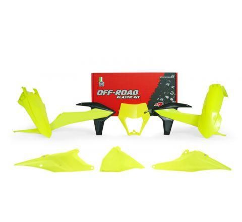 PLASTIC KIT/6 2020-23 EXC/EXC-F NEON YELLOW, RTECH R-KITKTM-GF0-520