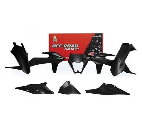 PLASTIC KIT/6 2020-23 EXC/EXC-F BLACK, RTECH R-KITKTM-NR0-520