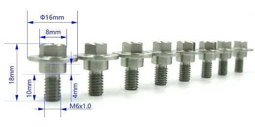 8 Pcs Sholder Bolts Stainless Steel KAWASAKI KX 125 250 500 F KLX R 92153-0503 - Image 2