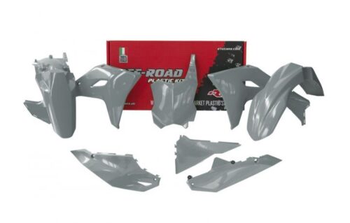 PLASTIC KIT/5 2024-2025 KAWASAKI KX450 QUANTUM GREY, RTECH R-KITKXF-GR0-524
