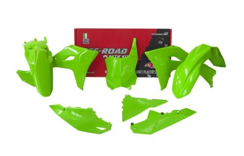 PLASTIC KIT/5 2024-2025 KAWASAKI KX450 NEON GREEN, RTECH R-KITKXF-VF0-524