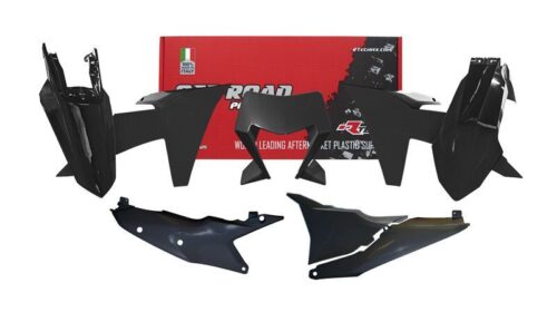 PLASTIC KIT/6 2024-2025 KTM EXC, EXC-F BLACK, RTECH R-KITKTM-NR0-624