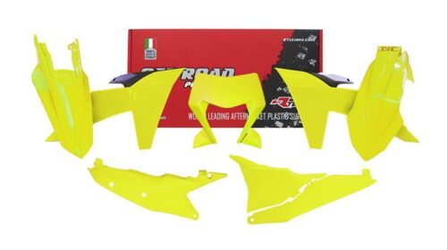 PLASTIC KIT/6 2024-2025 KTM EXC, EXC-F NEON YELLOW, RTECH R-KITKTM-GF0-624
