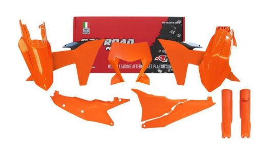 PLASTIC KIT/7 2024-2025 KTM EXC, EXC-F ORANGE/BLACK, RTECH R-KITKTM-AR0-704