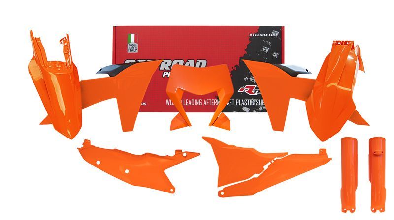 PLASTIC KIT/7 2024-2025 KTM EXC, EXC-F ORANGE/BLACK, RTECH R-KITKTM-AR0-704