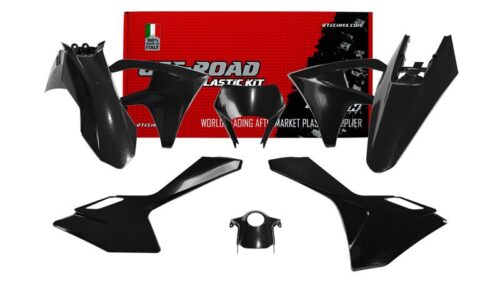 PLASTIC KIT/6 2024-2025 GASGAS EC, ECF BLACK, RTECH R-KITGAS-NR0-624