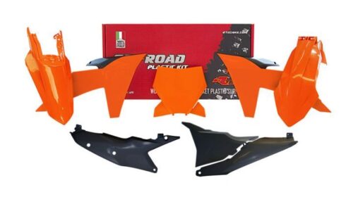 PLASTIC KIT/6 2023-24 KTM SX/SXF, ORANGE/BLACK, RTECH R-KITKTM-AR0-123