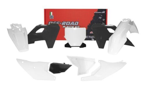 PLASTIC KIT/6 2023-24 TC/TX/FC/FX WHITE/BLACK, RTECH R-KITHSQ-BN1-523