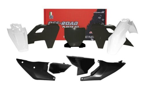 PLASTIC KIT/6 2023-24 TC/TX/FC/FX BLACK/WHITE, RTECH R-KITHSQ-NR1-523