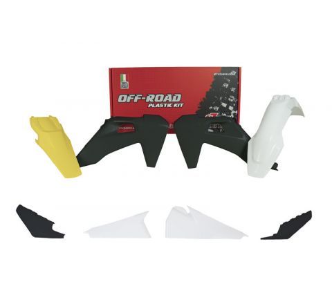 PLASTIC KIT/5 2020-23 TE/FE WHITE/BLACK/YELLOW, RTECH R-KITHSQ-GQ0-420