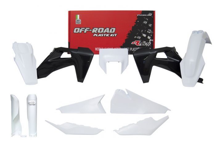 PLASTIC KIT/7 2020-23 TE/FE OEM WHITE/BLACK, RTECH R-KITHSQ-OEM-623