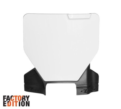 FACTORY FRONT PLATE 2023-2025 HUSKY TC/FC, WHITE/BLACK, RTECH R-TBHSQBNNR93