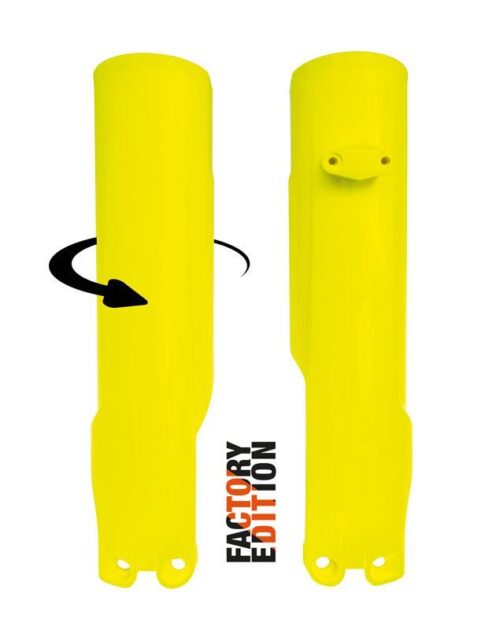 FACTORY FULL WRAP FORK GUARDS 2023/2024 KTM SX/SX-F, HUSKY FC/TC, NEON YELLOW, RTECH R-PSKTMGF0093