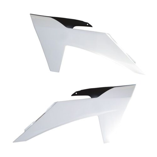 RADIATOR SCOOPS 2023-24 SX/SX-F KTM, WHITE/BLACK, RTECH R-CVKTMBNNR23