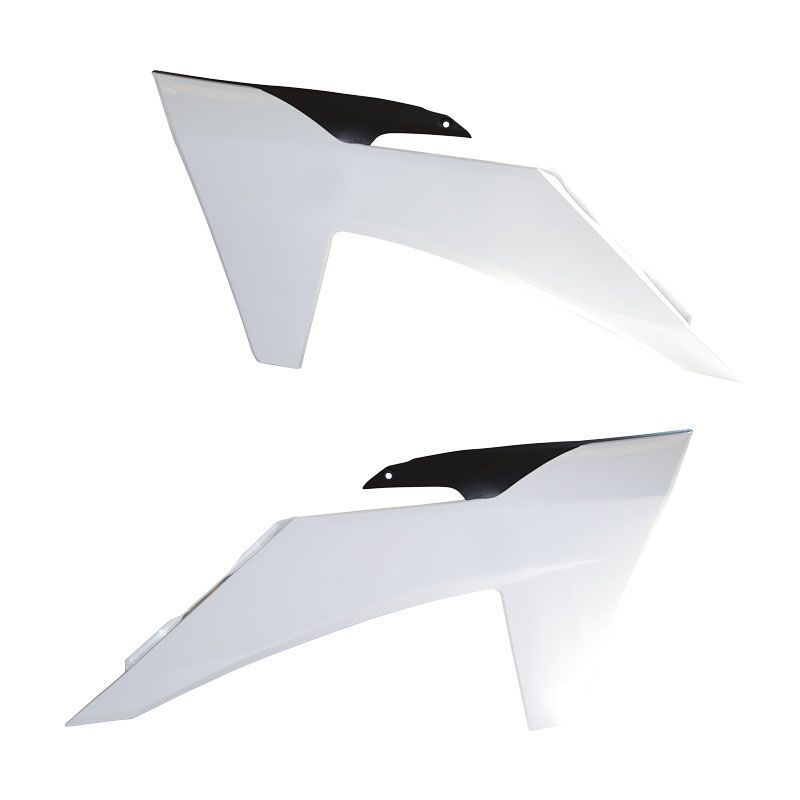 RADIATOR SCOOPS 2023-24 SX/SX-F KTM, WHITE/BLACK, RTECH R-CVKTMBNNR23