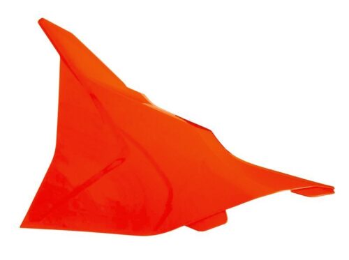 LEFT AIR BOX COVER 2023-2025 SX/SX-F KTM NEON ORANGE, RTECH R-FIKTMANSX23