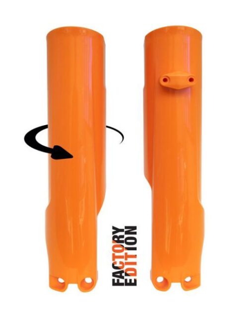 FACTORY FULL WRAP FORK GUARDS 2023/2024 KTM SX/SX-F, HUSKY FC/TC, ORANGE, RTECH R-PSKTMAR0093
